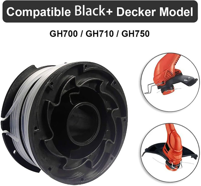 THTEN DF-065 String Trimmer Spools Compatible with Black and Decker GH710 GH700 GH750 RC-065, DF-065-BKP Weed Eater Refills Line 36ft 0.065" Auto-Feed Dual Line Edger+ RC-065-P Spool Cover Cap 3+1 - Image 4